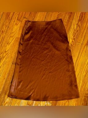 French Connection Brown Satin A-Line Skirt